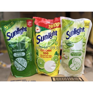Nước rửa chén Sunlight trà xanh 750ml túi