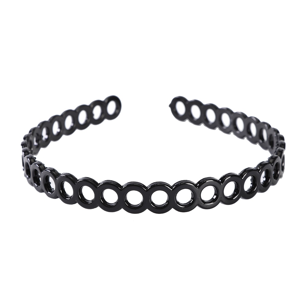 Băng đô cài tóc họa tiết hình học màu đen phong cách Hàn Quốc thời trang cho nam và nữ