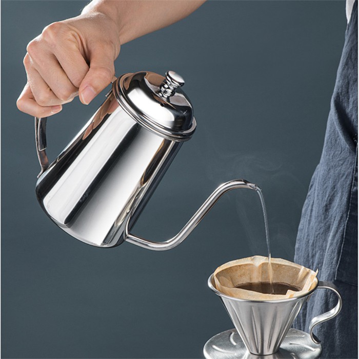 Ấm pha trà, cà phê inox 304 Anshin - thiết kế vòi cổ ngỗng sang trọng - bảo hành trọn đời không han gỉ