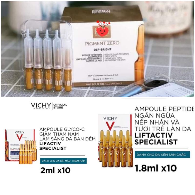 Tinh Chất Dưỡng Da Vichy Glyco,Peptide,Dsp Tách Set
