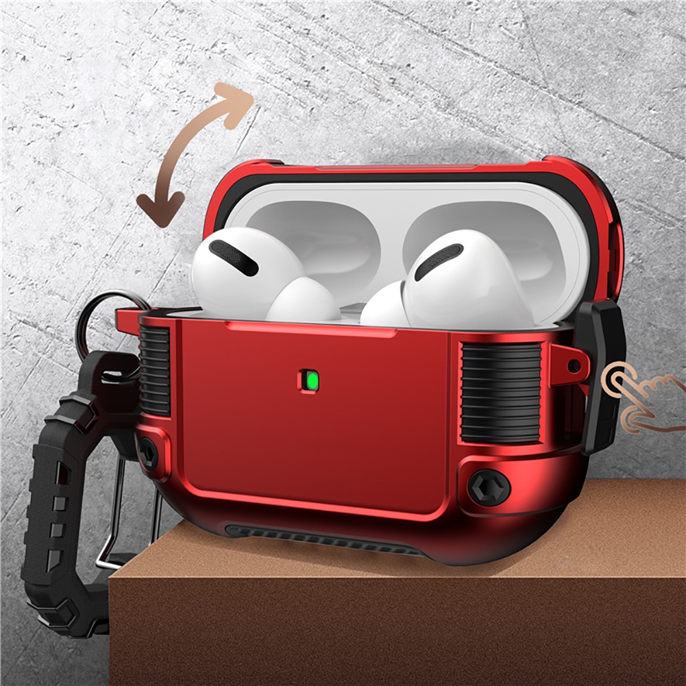 Vỏ Bảo Vệ Hộp Sạc Tai Nghe Bluetooth Airpods Pro Có Móc Treo Tiện Dụng