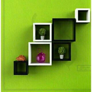 Kệ gỗ trang trí tường (sét 3 ô vuông 30,25,20)