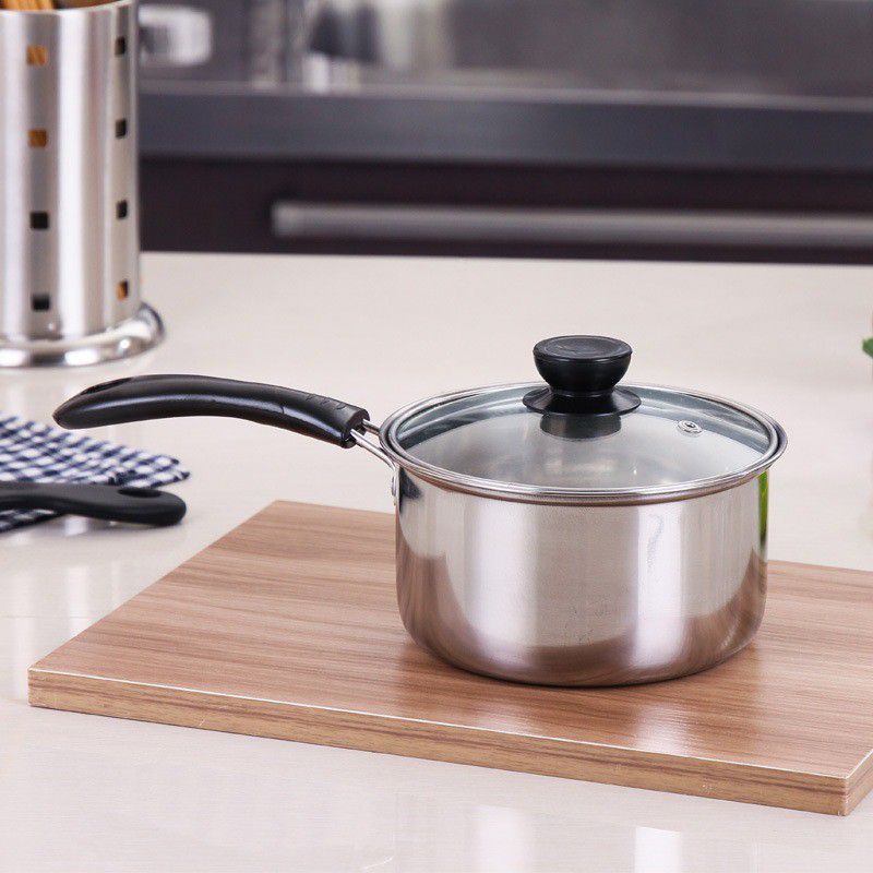 Nồi Nấu Bột Chống Dính Cho Bé ,Xoong Nấu Bột - Cháo Size 16cm Chất Liệu Inox 304
