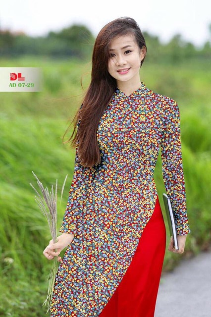 Vải áo dài hoa nhí