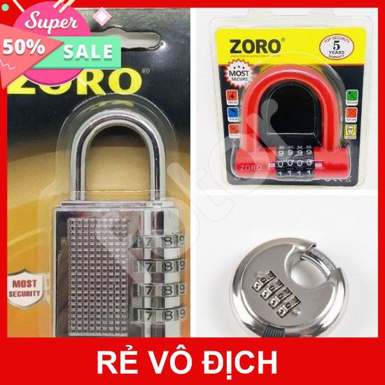 [XK][FREESHIP] Ổ KHÓA SỐ ZORO INOX - CHỮ U - TRÒN 4 SỐ [HCM]