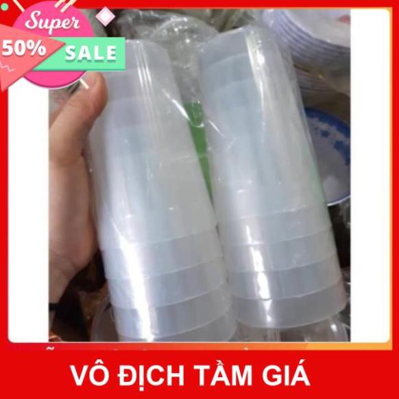 Cốc nhựa trắng sọc uống nước , uống nước mía