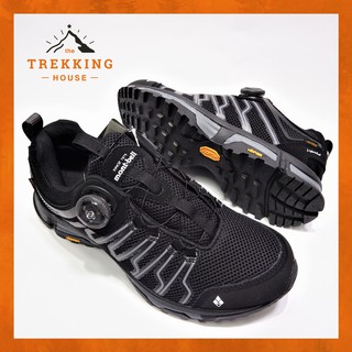 Giày leo núi trekking chống thấm nước Montbell Đen, Giày phượt dã ngoại outdoor khóa Boa