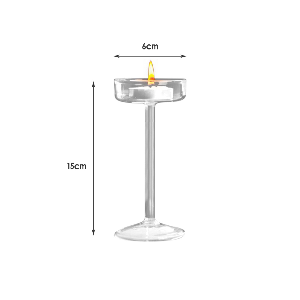 🪔Valentine's Day Romantic Tall Glass Candle Holder Transparent Nordic Creative Wedding Table Candle Utensils