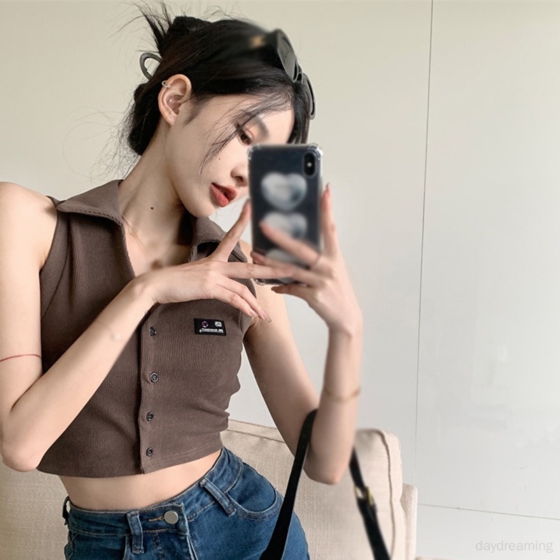 Áo Tank Top Không Tay Dáng Ôm Phong Cách Thời Trang Retro Dành Cho Nữ