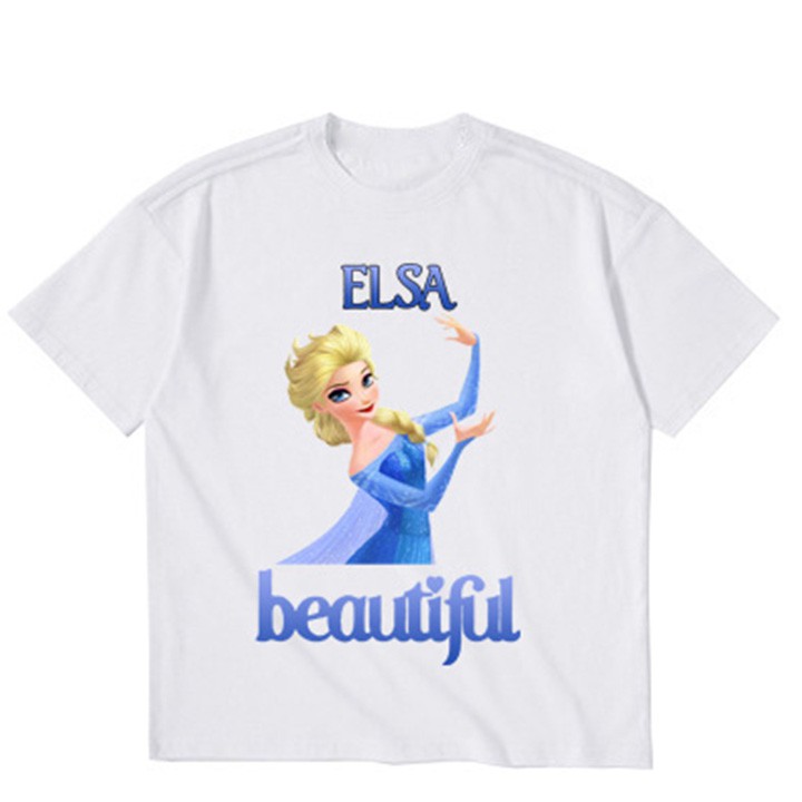 Áo thun bé gái form rộng in hình ELSA BEAUTIFUL - ATBG27