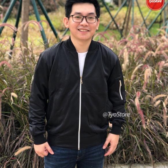 Áo Khoác BOMBER Màu Đen SIZE M - XXL Cho Nam Nữ