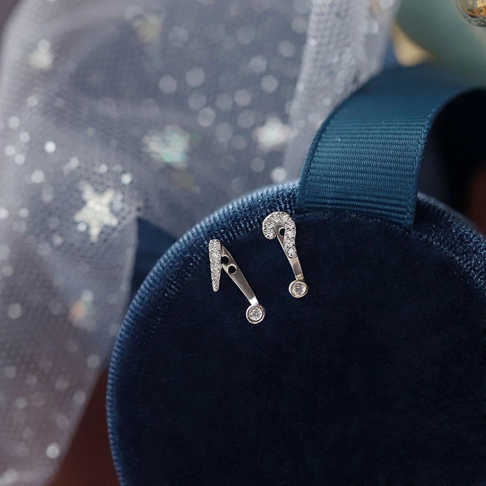 USNOW Bông Tai Mạ Bạc Hình Biểu Tượng Đính Đá Sang Trọng