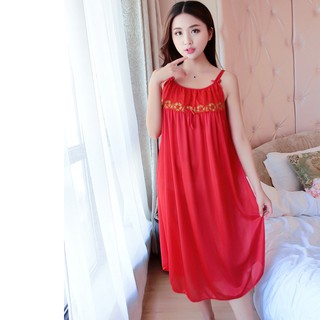 Đầm (Váy) ngủ nữ 2 dây phi lụa mềm mại thoáng mát co giãn SX576