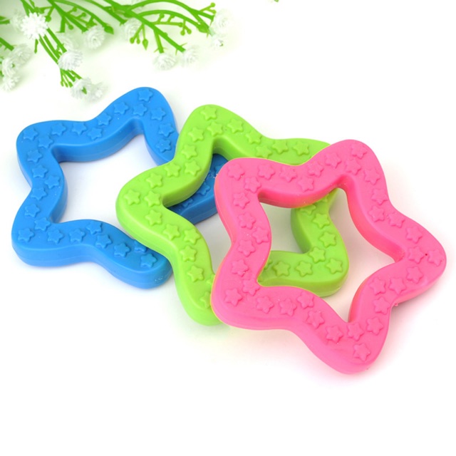 🥾🧦(C001) XƯƠNG GẶM CAO SU TỰ NHIÊN CHO CHÓ MÈO HÌNH NGÔI SAO