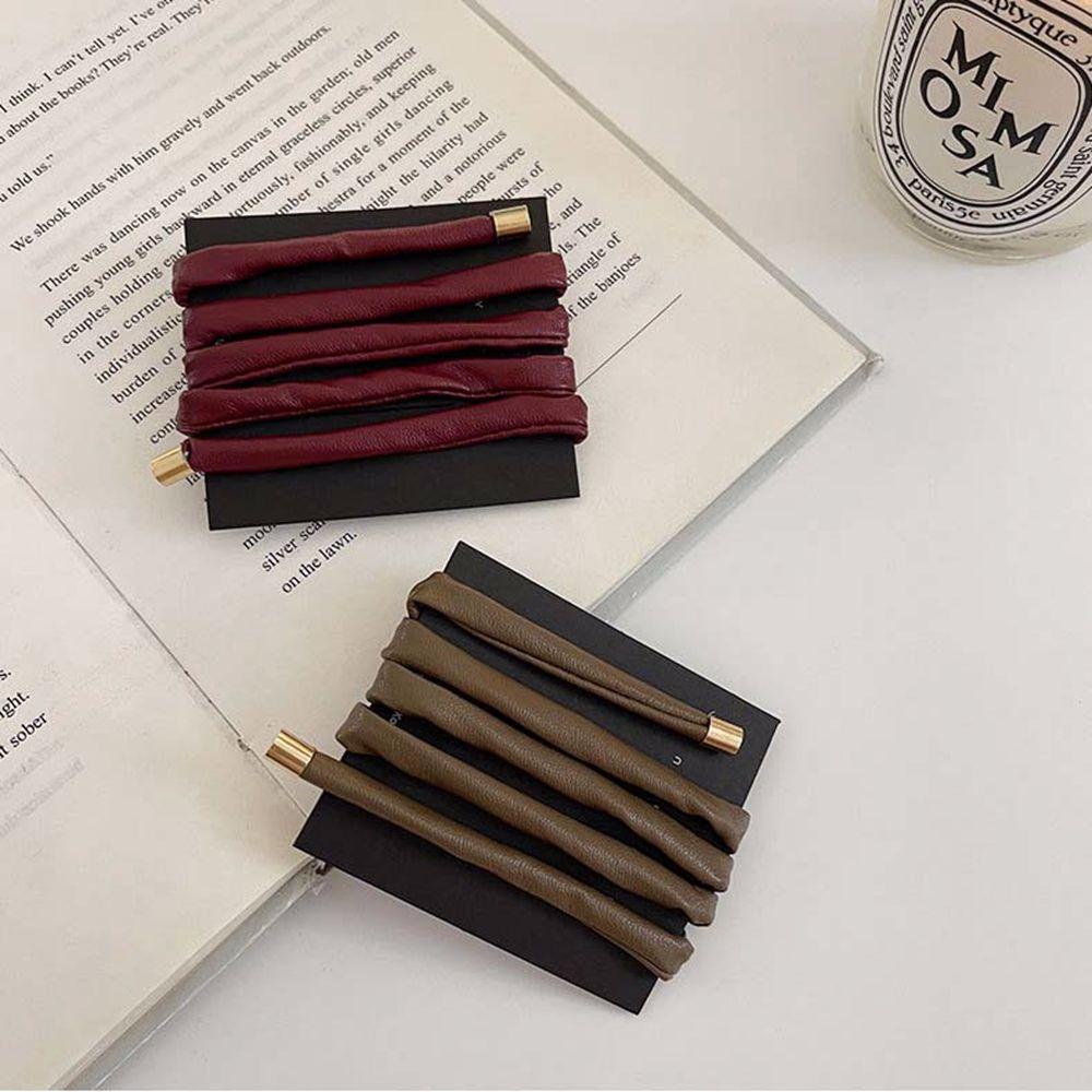 MXGOODS Dây Buộc Tóc Da PU Phong Cách Hàn Quốc Ngọt Ngào Cho Nữ