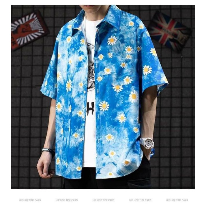 Áo Sơ Mi Tay Ngắn Unisex Cổ Bẻ Phông Cách Hàn Quốc Freesize