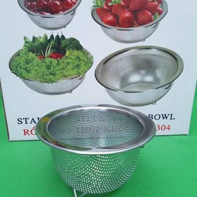 Sale115k->105k👉RỔ LỌC CUA INOX 304 17CM Xk (LƯỚI NHỎ XINH)