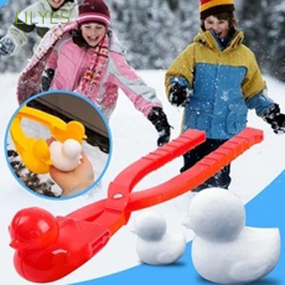 LILYES Portable SnowBall Clip Toy Sports Snowball Maker Mold Snow Ball Maker Color Random Snowballs Fight Mould Toy Kids Toys Outdoor Sport Duck Shaped Sand Making Mould/Multicolor