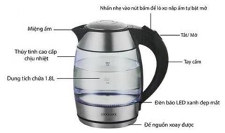 Ấm siêu tốc thuỷ tinh Lock&Lock 1.8L
