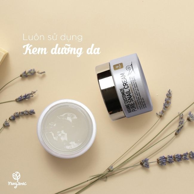 [CHÍNH HÃNG] Kem dưỡng ốc sên làm trắng da, chống lão hoá Nuganic Customize Pure Snail Cream+TẶNG KÈM SAMPLE KIT 300K