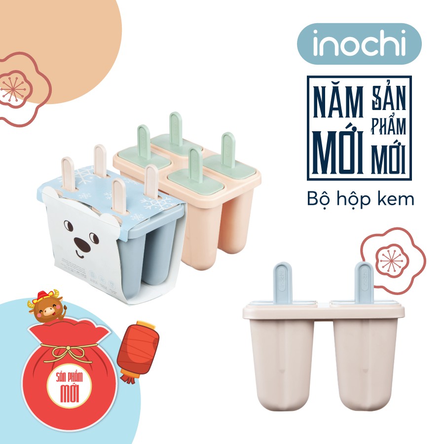Khuôn làm kem - kari INOCHI nhựa kem que cho bé, dễ dàng tách kem ra khỏi vỉ Chính hãng INOCHI