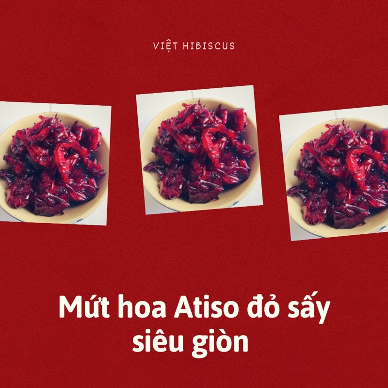 Mứt hoa Atiso đỏ (hibiscus, bụp giấm, hoa hồng) cực giòn