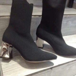 Boot Zara gót bạc hot hit
