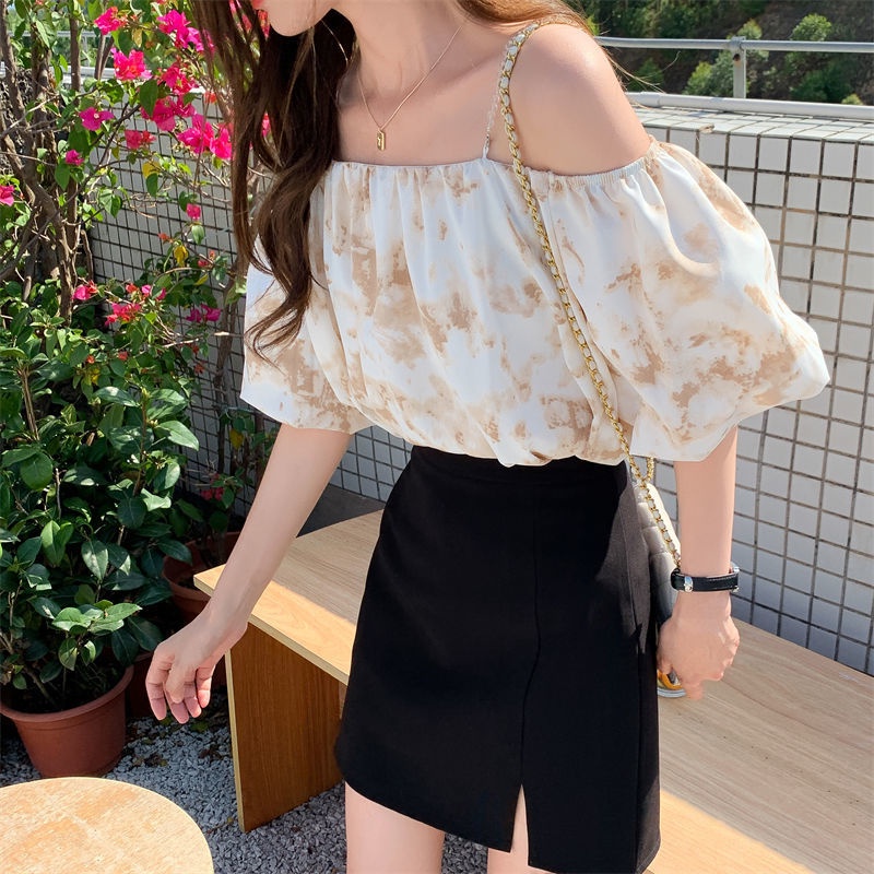 Áo Thun Vải Chiffon Tay Ngắn Cổ Tròn Thời Trang Sành Điệu Cho Nữ