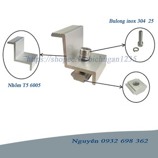 [NHÔM NHẬP KHẨU] Bát Kẹp Biên Năng Lượng Mặt Trời_ 35-40 MM_Bulong Inox 304_Kẹp Biên Solar_Kẹp Z Cho Tấm Pin Solar Panel