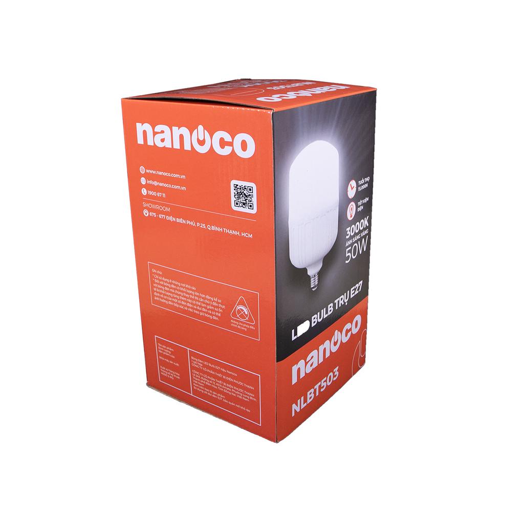 Bóng bulb trụ Titan LED E27 Nanoco 20W/ 30W/ 40W/ 50W - ánh sáng trắng/ vàng