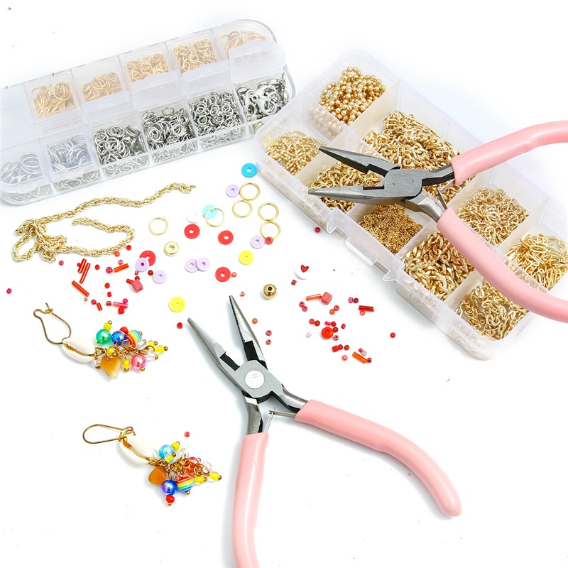 Bộ kìm 9 kiểu màu hồng dễ thương tay cầm chống trượt dùng sửa chữa đồ trang sức/thiết bị DIY