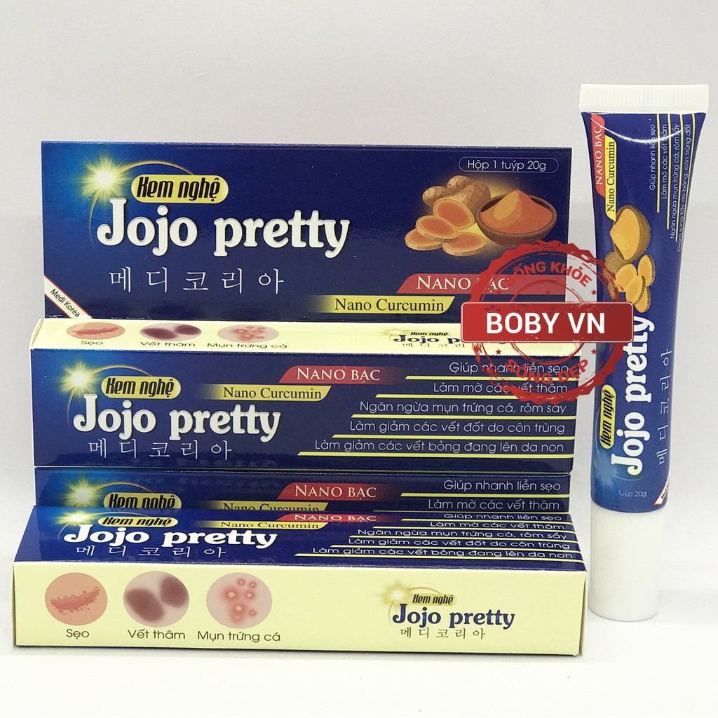Kem nghệ Jojo pretty làm mờ vết thâm, nám, sẹo - Hộp 1 tuýt 20g
