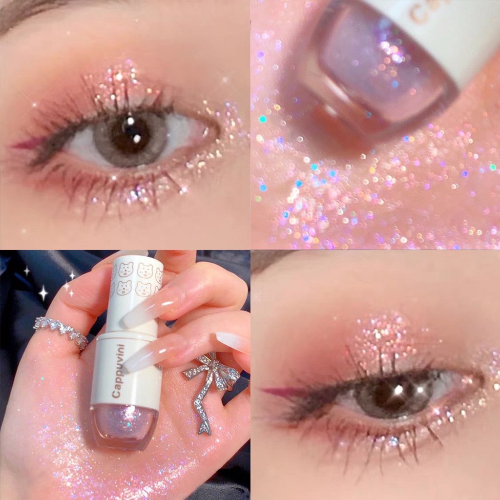 Nhũ mắt bắt sáng Cappuvini dạng gel lỏng trang điểm mắt nhũ hạt màu kim tuyến nhiều màu tạo hiệu ứng long lanh nổi bật