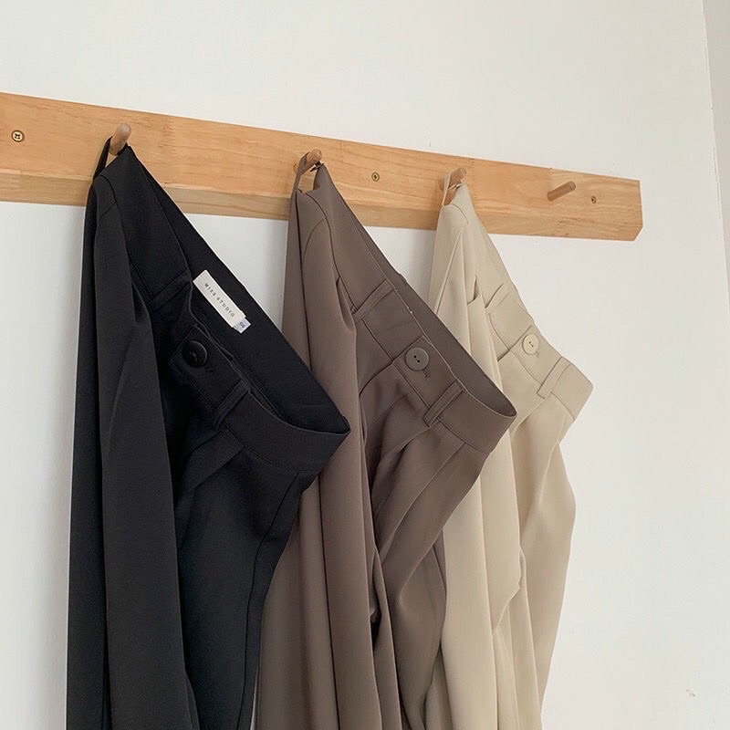 Quần Culottos Cạp Cúc Form Rộng Unisex - Quần Ống Rộng Cạp Cao Chất Kaki Mềm Đẹp Co Dãn