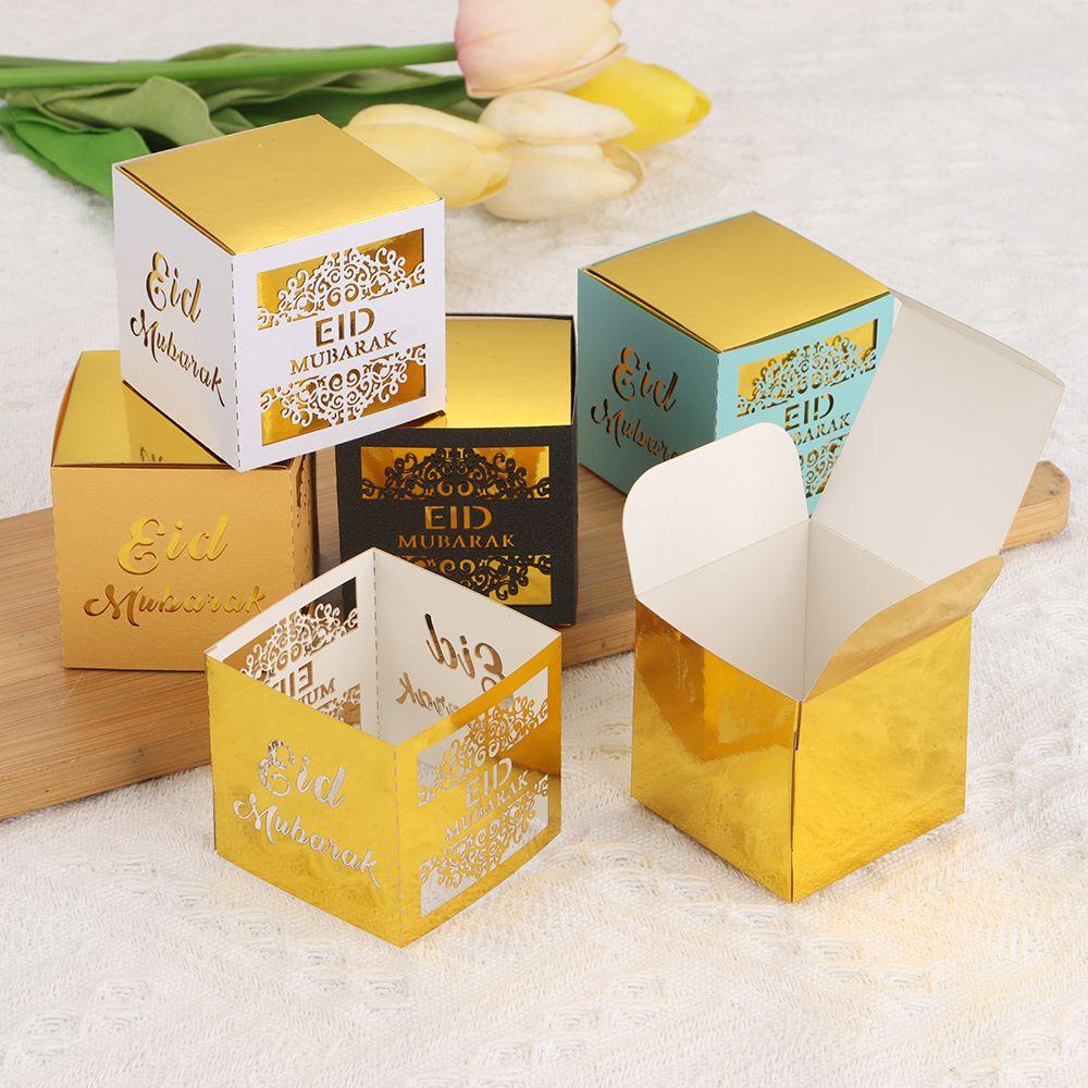 Set 5 / 10 Hộp Quà Giấy In Chữ Eid Mubarak Phong Cách Hồi Giáo Độc Đáo