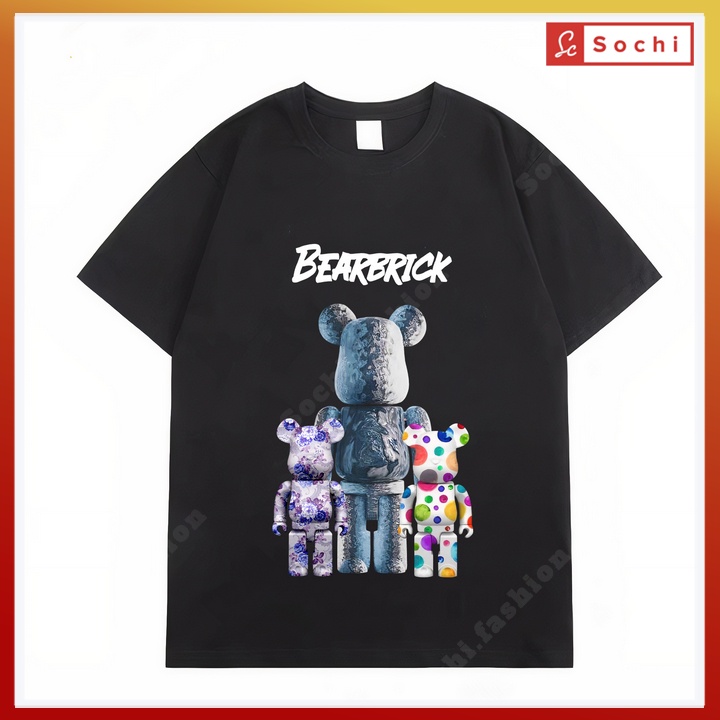 Áo nam tay ngắn cổ tròn, áo cotton nam tay ngắn in hinh BEARBRiCK CZ638
