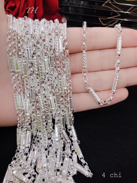 Dây chuyền cho bé bạc ta - Dạng ống khoẻ khoắn