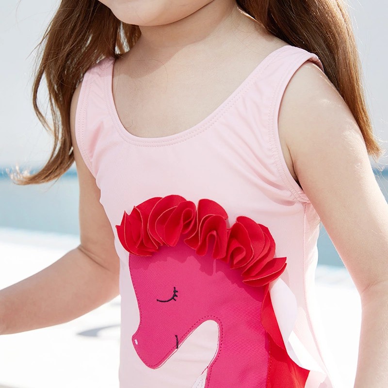 Đồ bơi một mảnh hoạ tiết chú cá ngựa hoạt hình cho bé gái