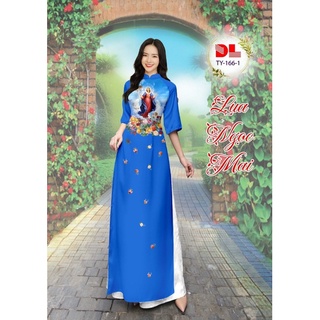 Vải may áo dài in hình Đức Mẹ
