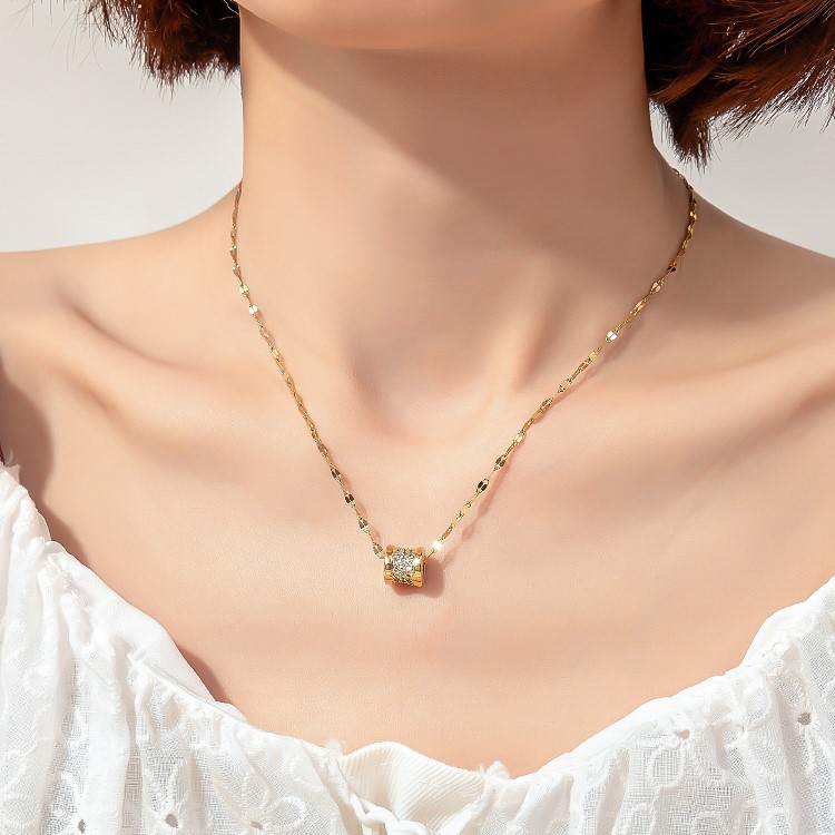 Dây chuyền thiết kế mặt hình học phong cách Hàn Quốc xinh xắn