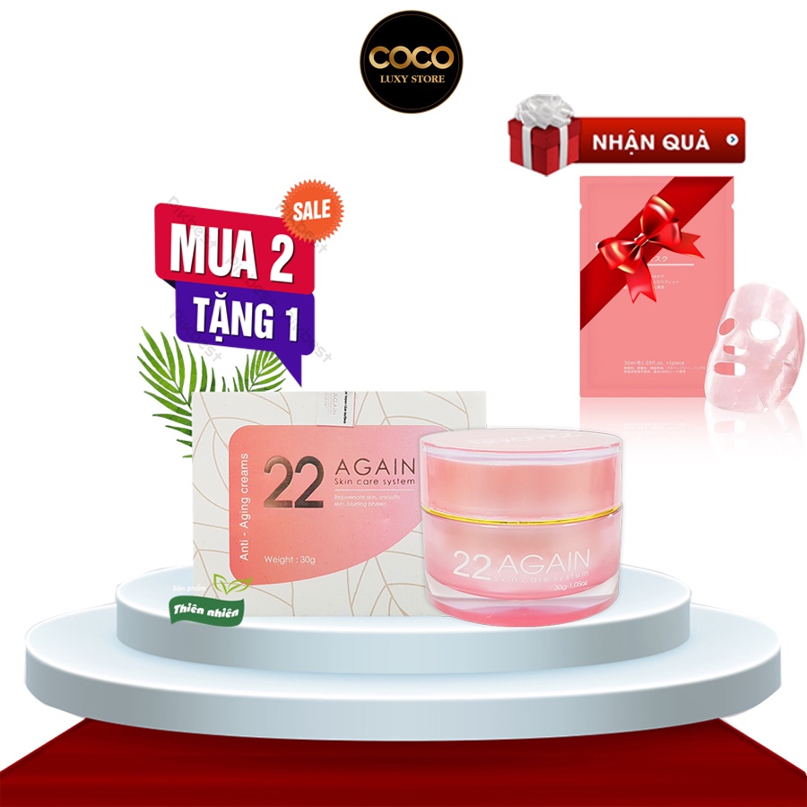 Combo 3 Hộp - 1 Liệu Trình Kem Dưỡng Da Chống Lão Hóa 22 AGAIN, Công Nghệ HÀN QUỐC