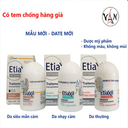 Lăn Khử Mùi Etiaxil Ngăn Ngừa Hôi Nách, giảm tiết mồ hôi 15ml