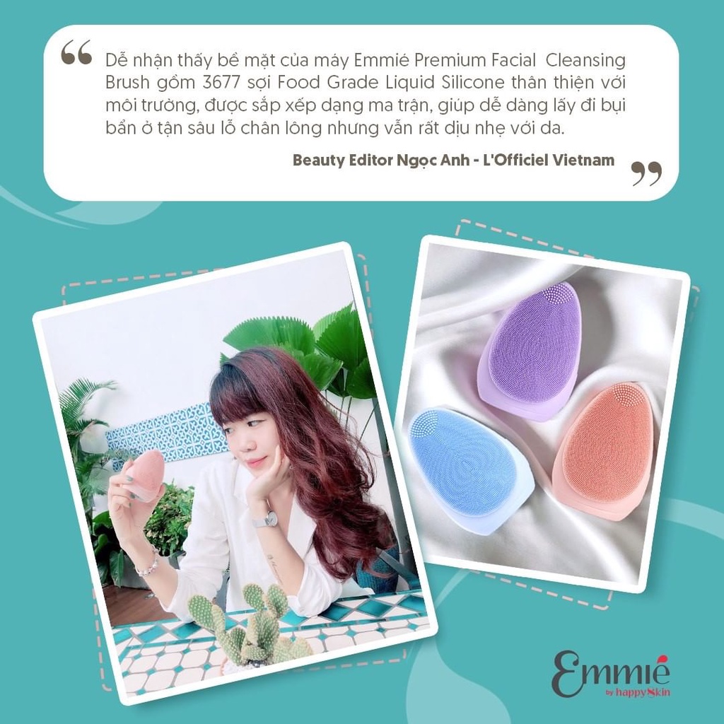 Máy Rửa Mặt Cho Mọi Loại Da Emmie By Happy Skin Premium Facial Cleansing Brush