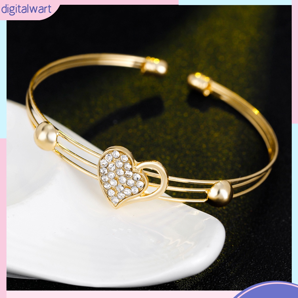 Bộ trang sức hợp kim đính đá hình tim xinh xắn