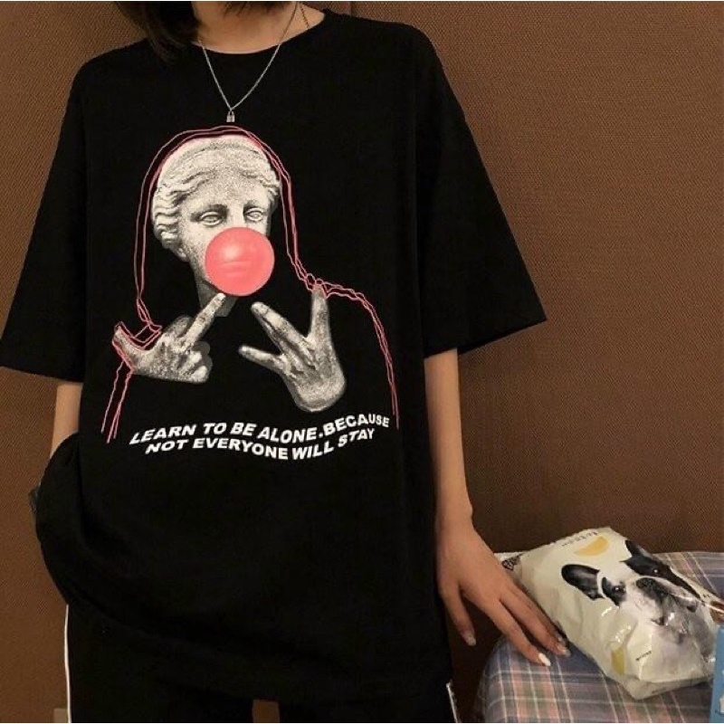 Áo thun phông nam nữ PINK tay lỡ form rộng HEATHANS Unisex