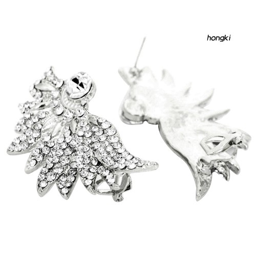 Khuyên vành tai hình đôi cánh đính đá thời trang cho nữ