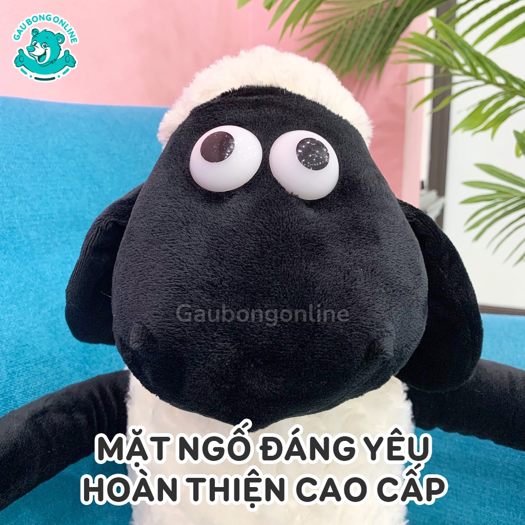 [Mã SKAMLSC095 giảm 10% tối đa 70K đơn 100K] Cừu bông Shaun The Sheep lông xoắn kích thước 50-65cm Gấu Bông Online