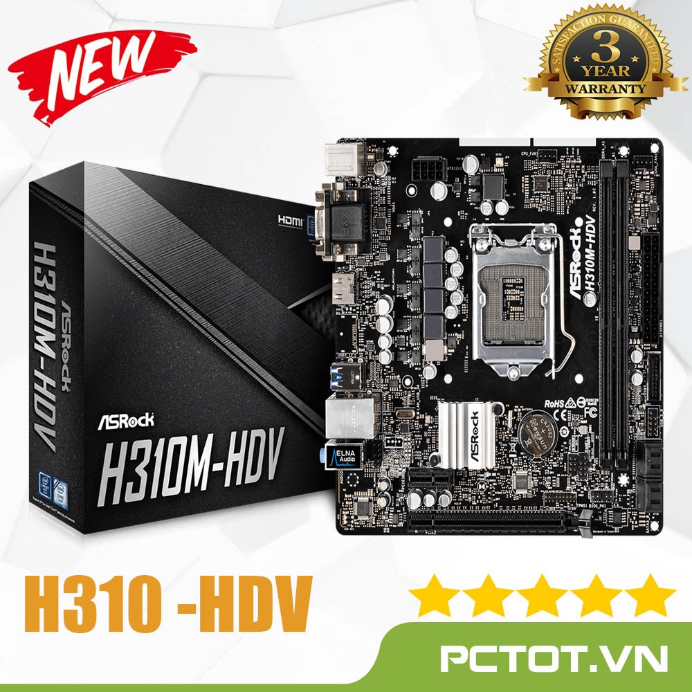 [XẢ KHO] Mainboard Asrock H310 CM-DVS/HDV hàng new 100% - Bảo hành 36 tháng chính hãng