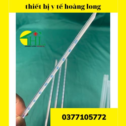 Nhiệt Kế Thủy Ngân 200 Độ - Cây Đo Nhiệt Độ Nước