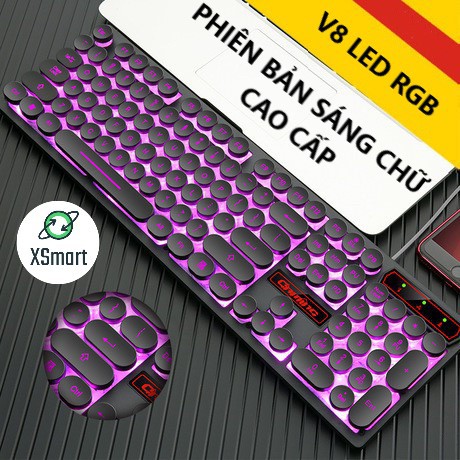 Bàn Phím Gaming V8 Retro Siêu Độc, Led Có Thể Thay Đổi Siêu Đẹp, Bấm Siêu Nhạy, Chống | BigBuy360 - bigbuy360.vn